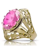 Винтидж стил Пръстен Amethyst 8K жълто злато vrc031x-am Art Deco Руски съветски стил СССР